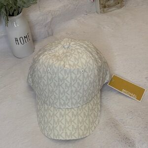 Michael Kors Cream MK Monogram Baseball Cap
